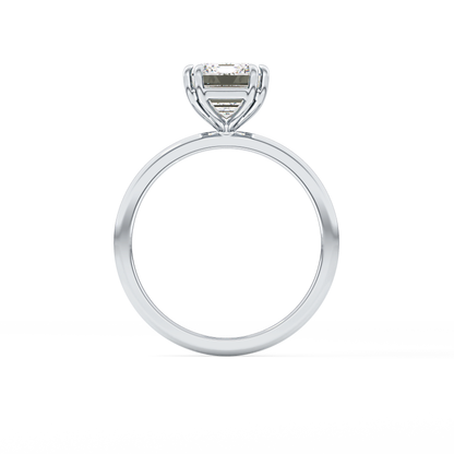 Emerald Solitaire Lab Grown Diamond Engagement Ring
