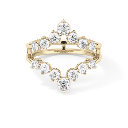 V Shaped Wedding Band with 1.29 TCW Round Cut Moissanite – Yellow, White, or Rose Gold
