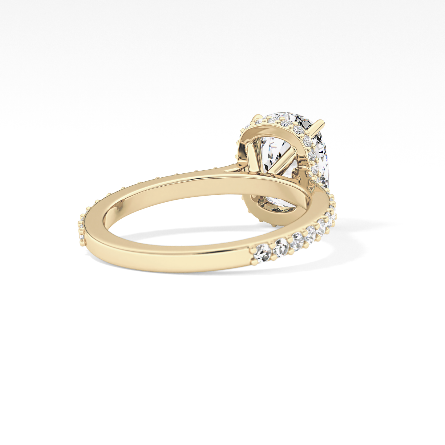 Cushion Hidden Halo & Pave Lab Grown Diamond Engagement Ring