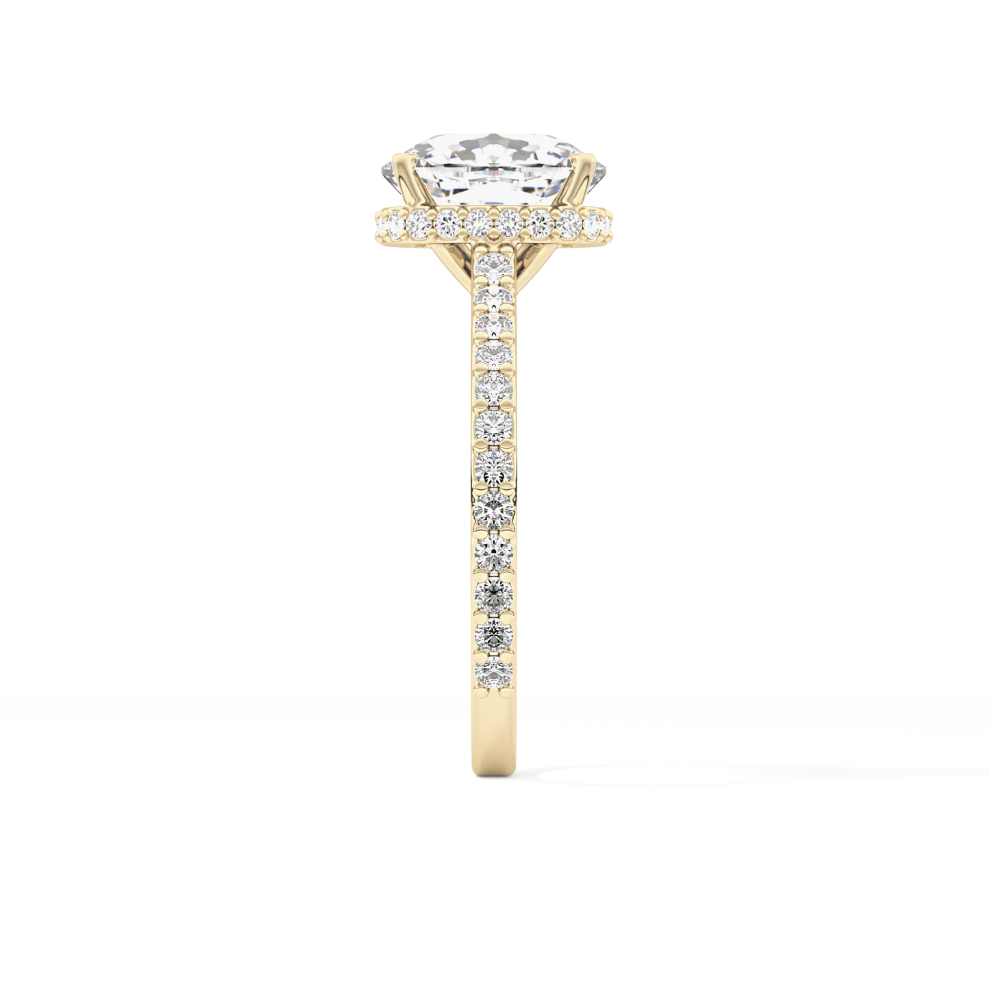 Cushion Hidden Halo & Pave Lab Grown Diamond Engagement Ring