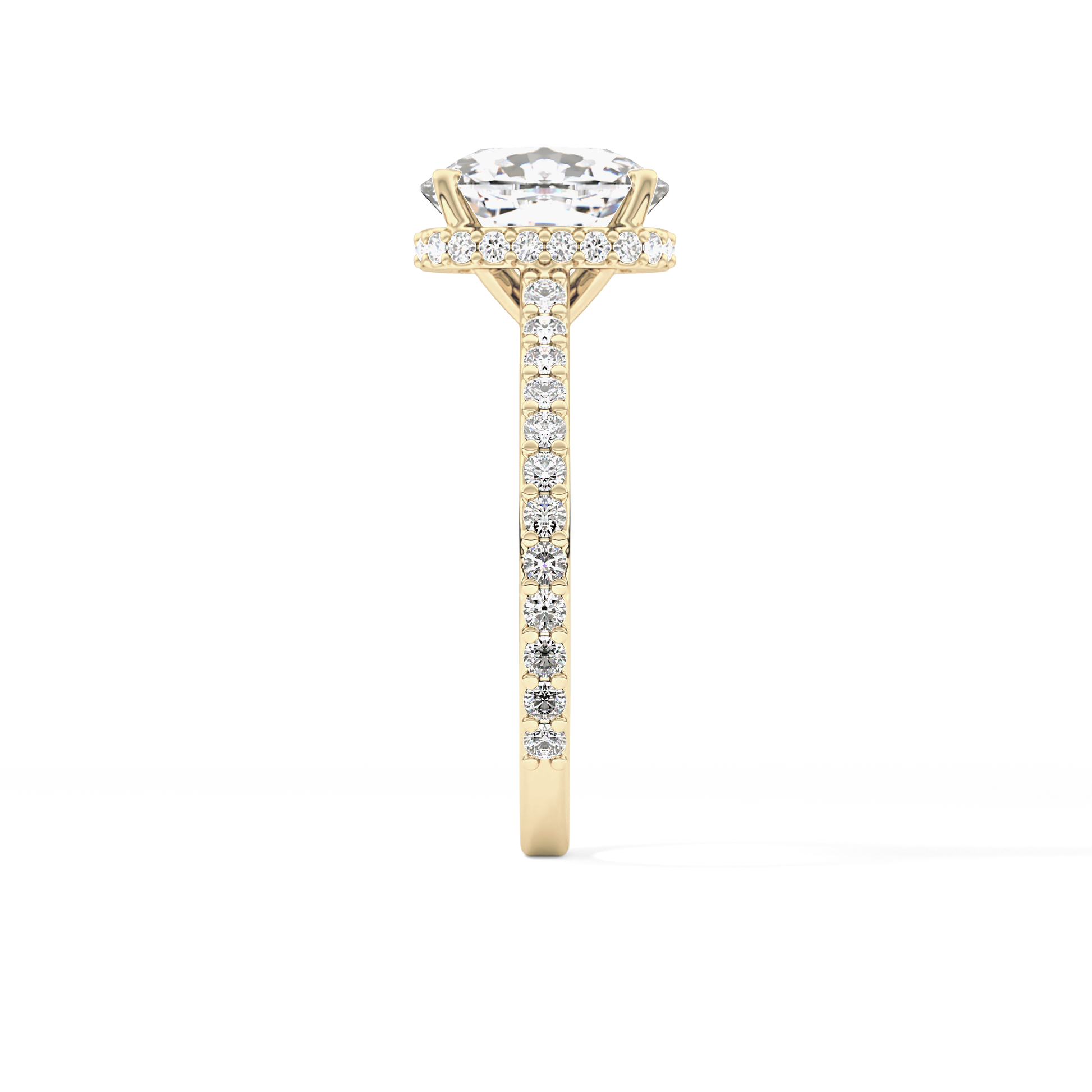Cushion Hidden Halo & Pave Lab Grown Diamond Engagement Ring