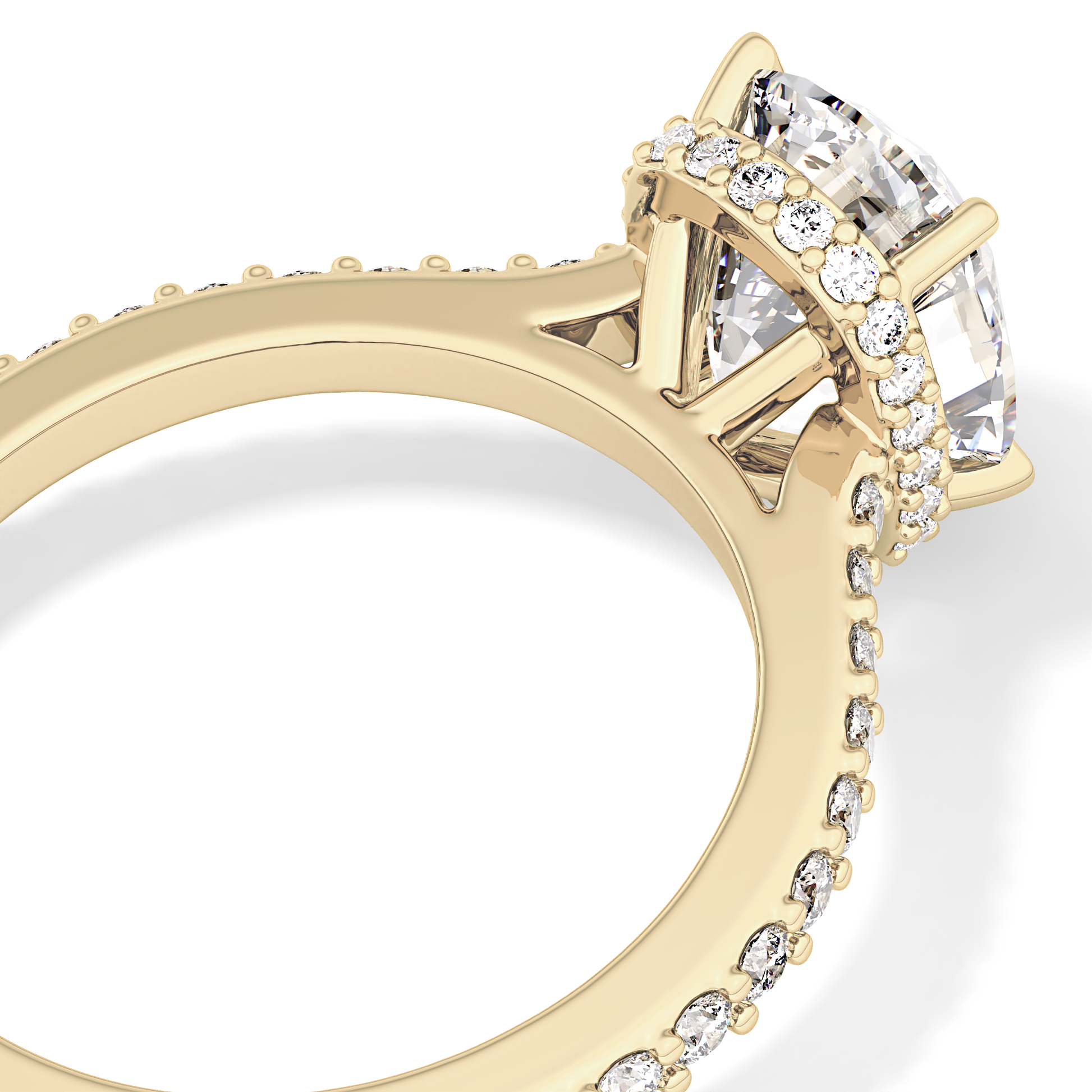 Cushion Hidden Halo & Pave Lab Grown Diamond Engagement Ring