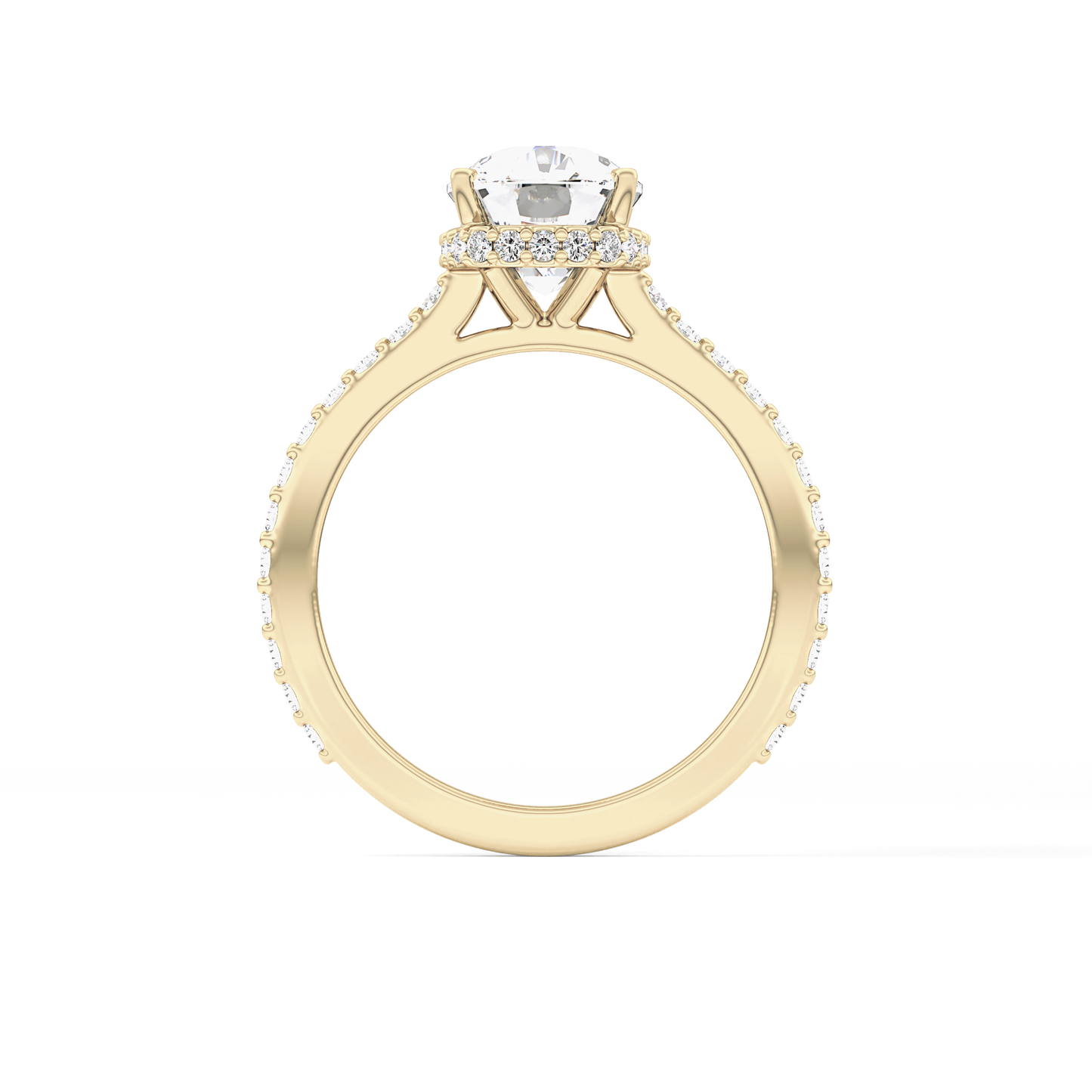 Cushion Hidden Halo & Pave Lab Grown Diamond Engagement Ring