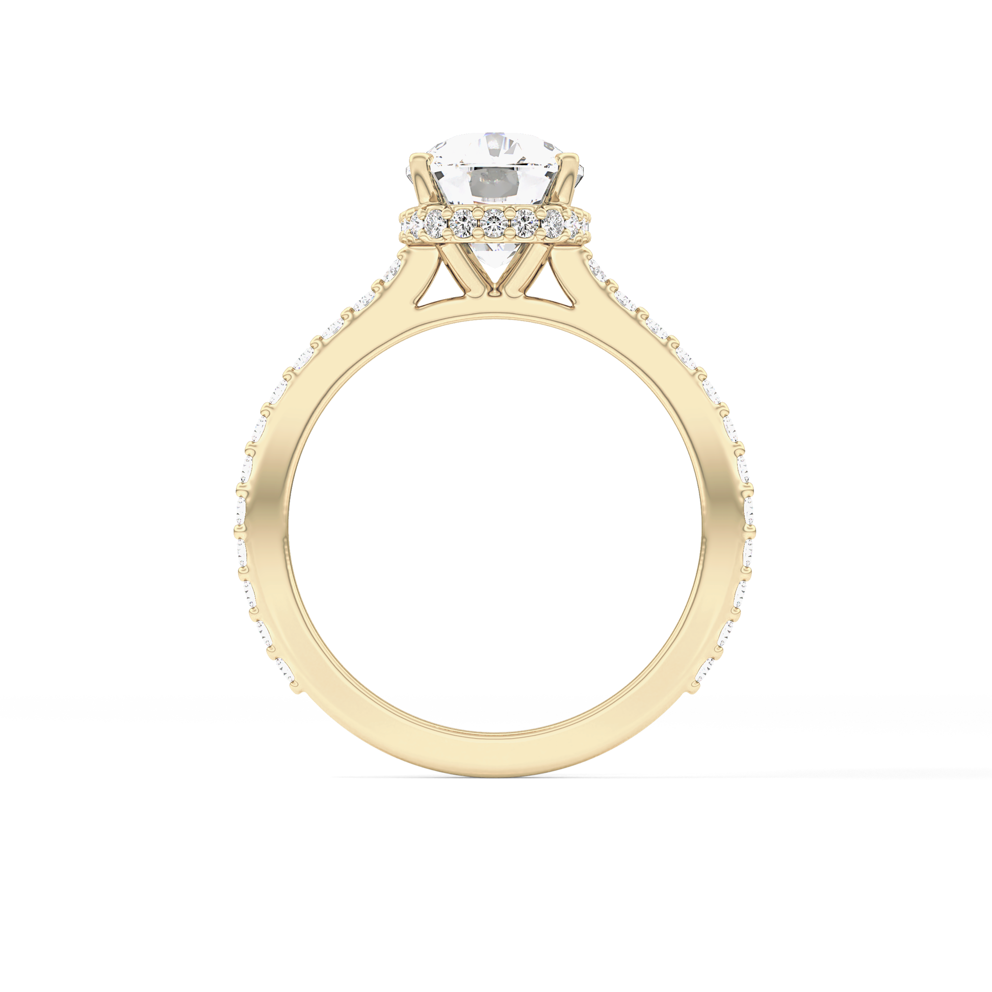 Cushion Hidden Halo & Pave Lab Grown Diamond Engagement Ring