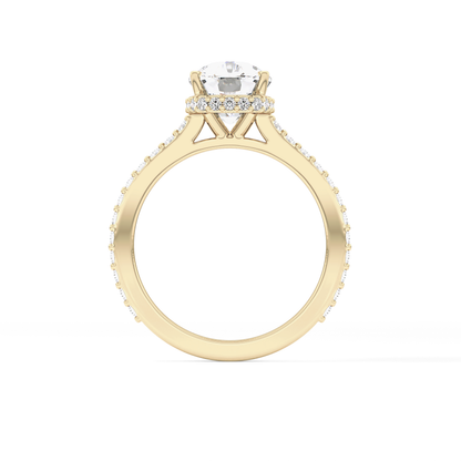 Cushion Hidden Halo & Pave Lab Grown Diamond Engagement Ring
