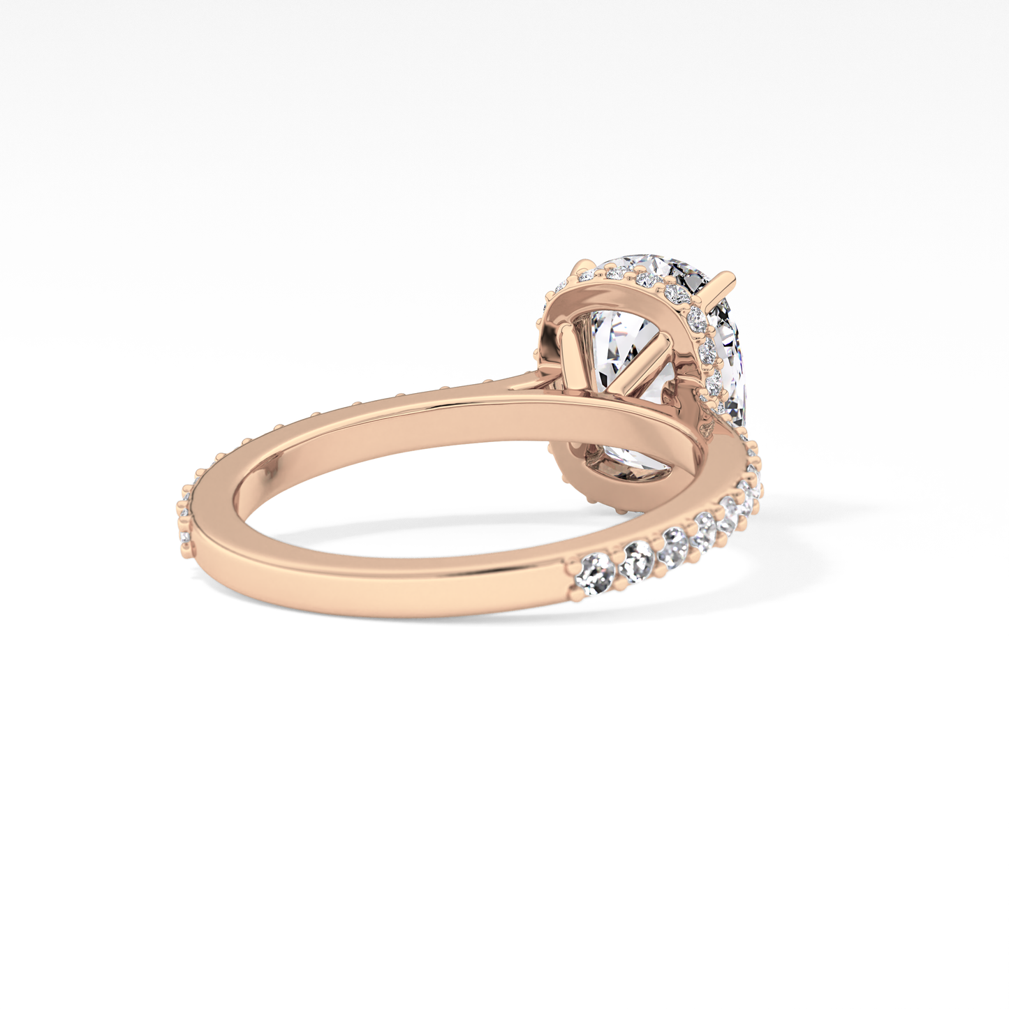 Cushion Hidden Halo & Pave Lab Grown Diamond Engagement Ring