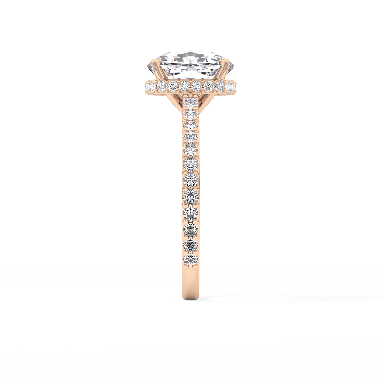 Cushion Hidden Halo & Pave Lab Grown Diamond Engagement Ring