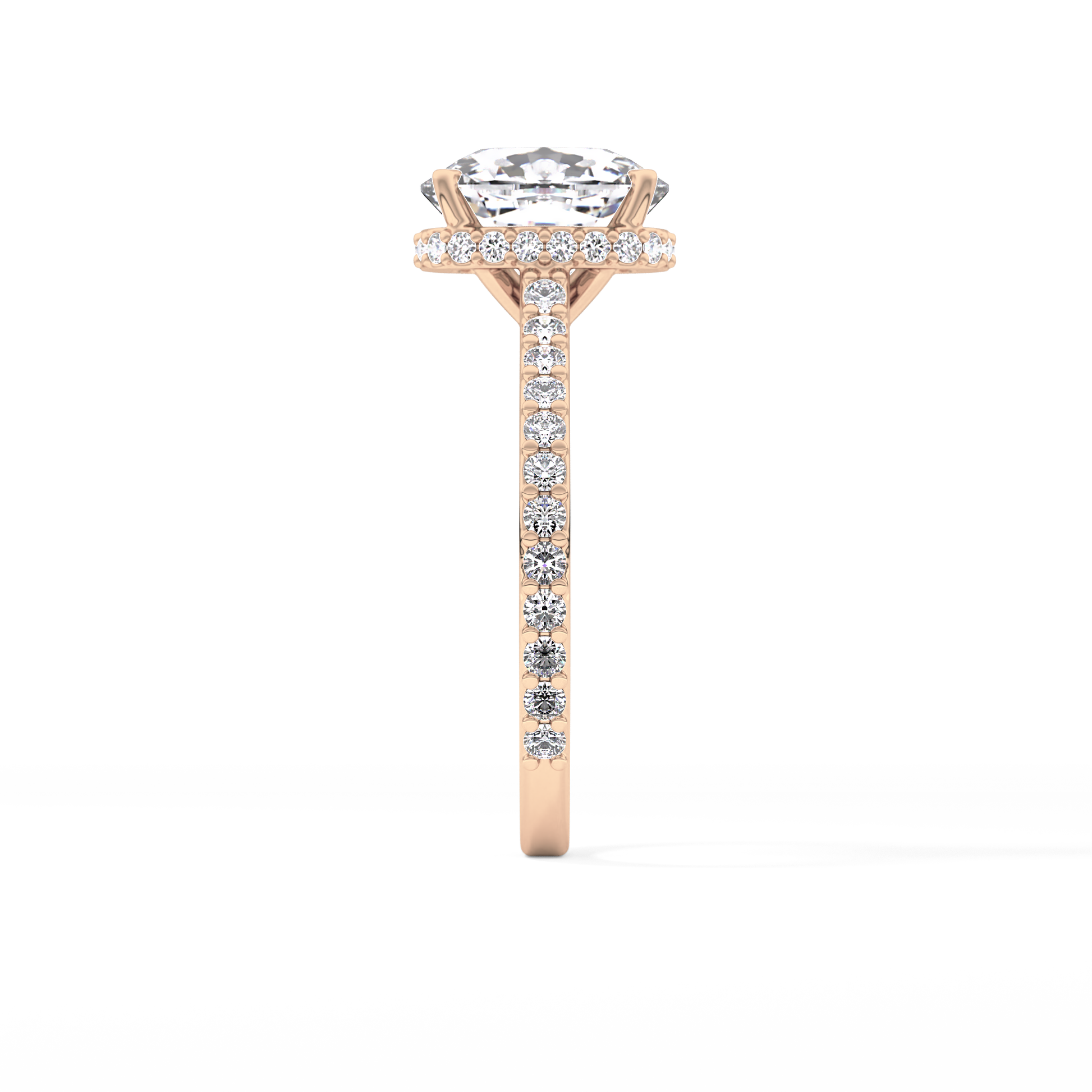 Cushion Hidden Halo & Pave Lab Grown Diamond Engagement Ring