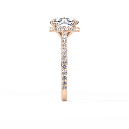 Cushion Hidden Halo & Pave Lab Grown Diamond Engagement Ring