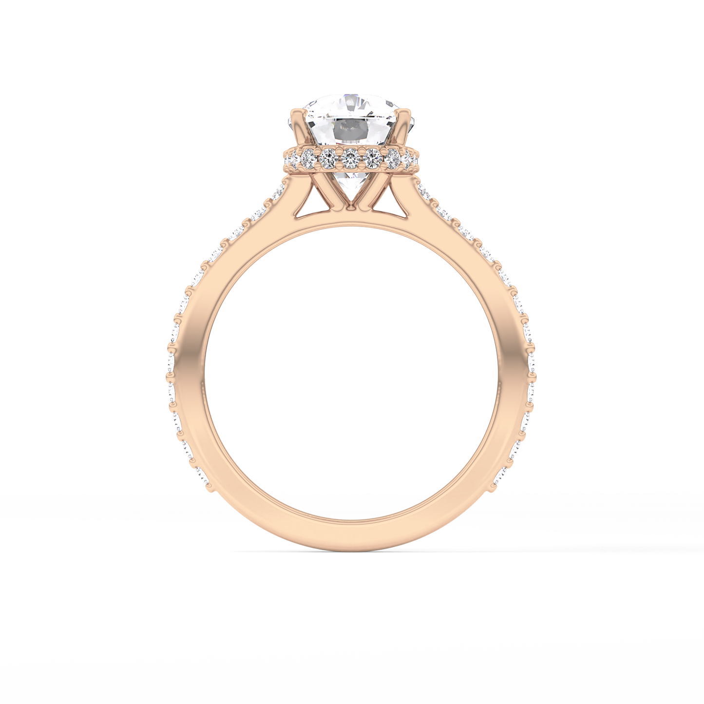 Cushion Hidden Halo & Pave Lab Grown Diamond Engagement Ring