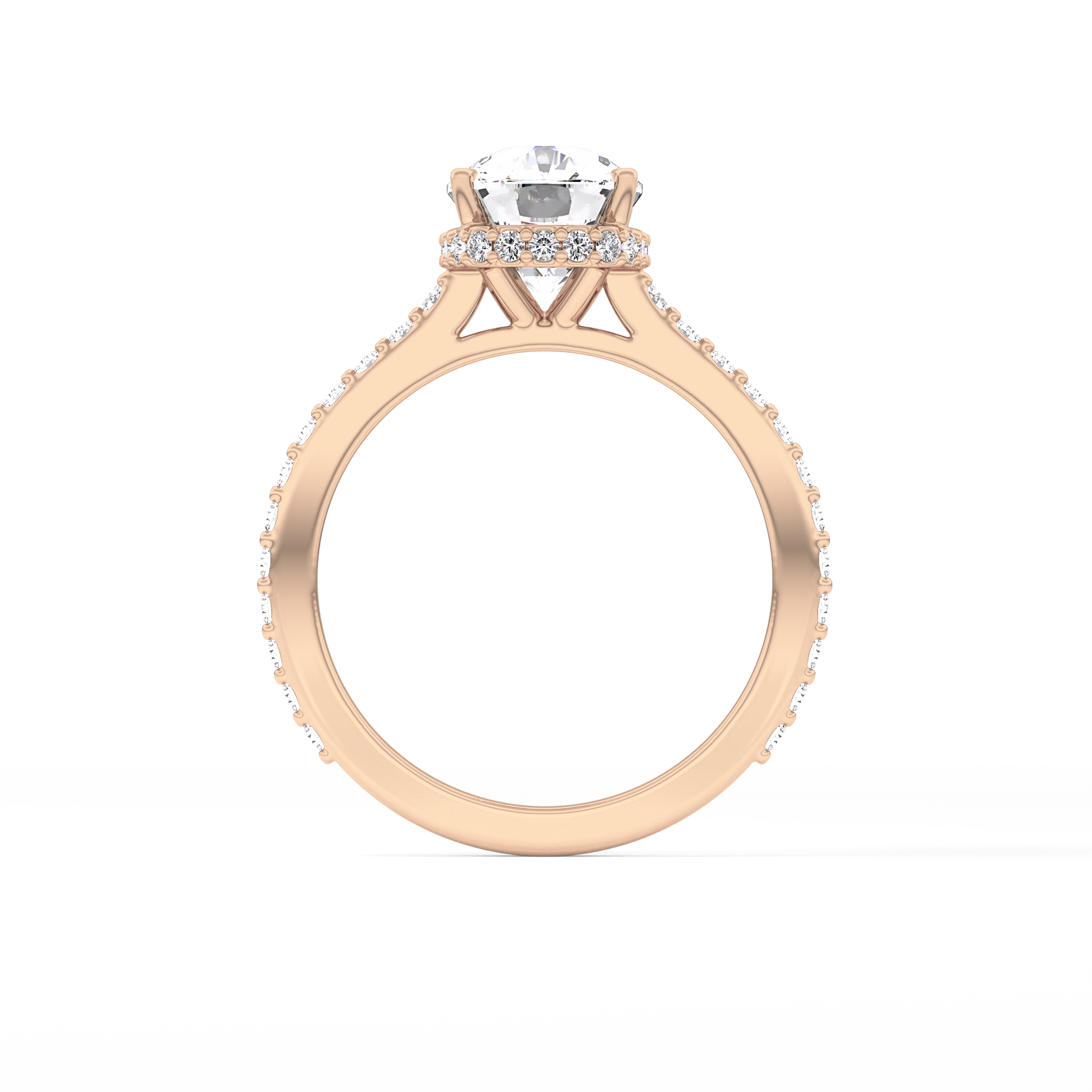 Cushion Hidden Halo & Pave Lab Grown Diamond Engagement Ring