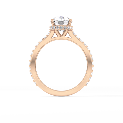 Cushion Hidden Halo & Pave Lab Grown Diamond Engagement Ring