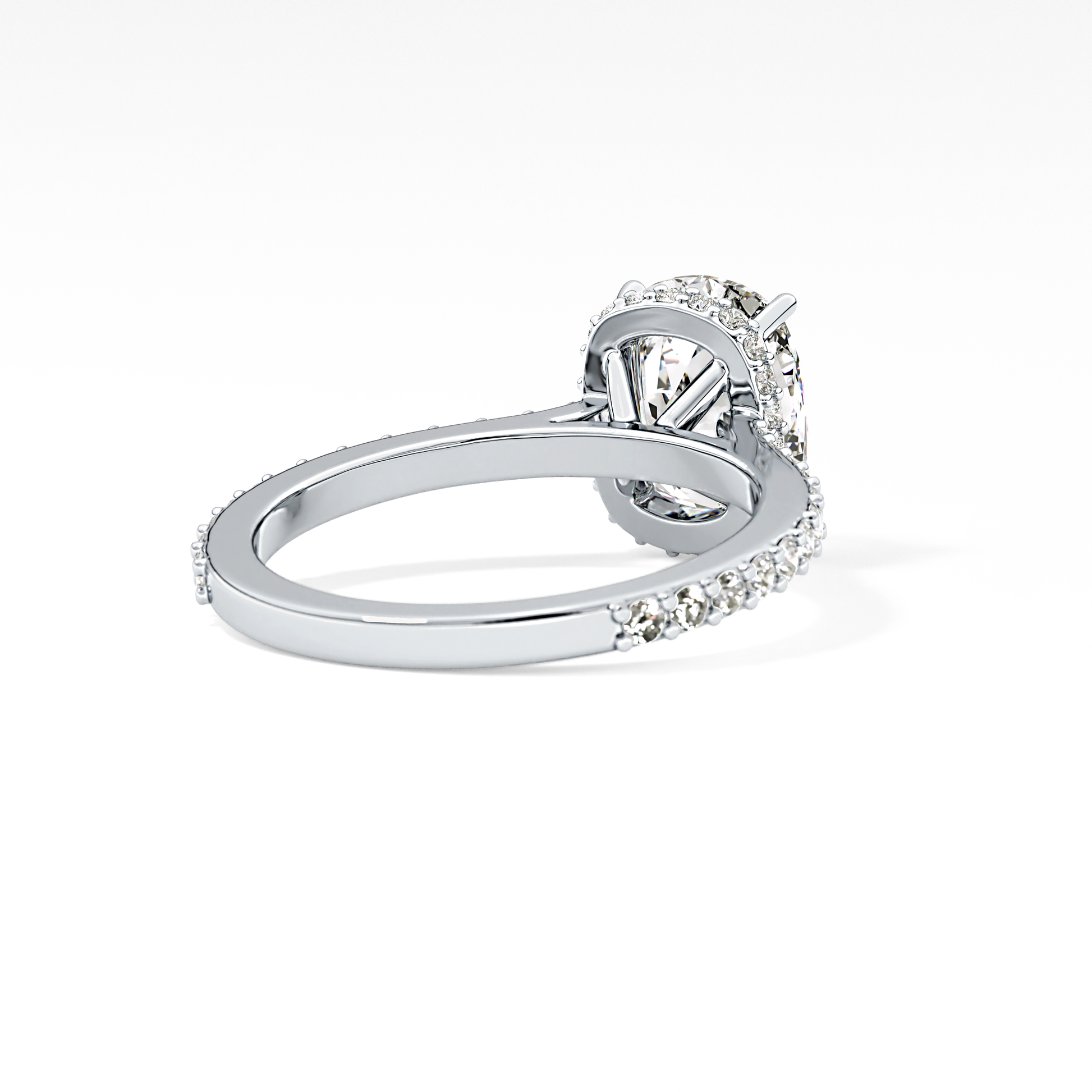 Cushion Hidden Halo & Pave Lab Grown Diamond Engagement Ring