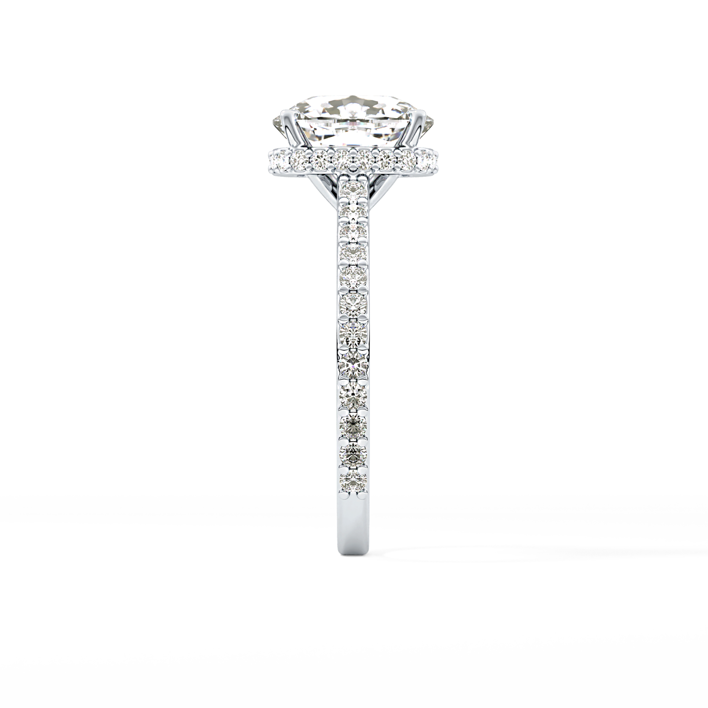 Cushion Hidden Halo & Pave Lab Grown Diamond Engagement Ring
