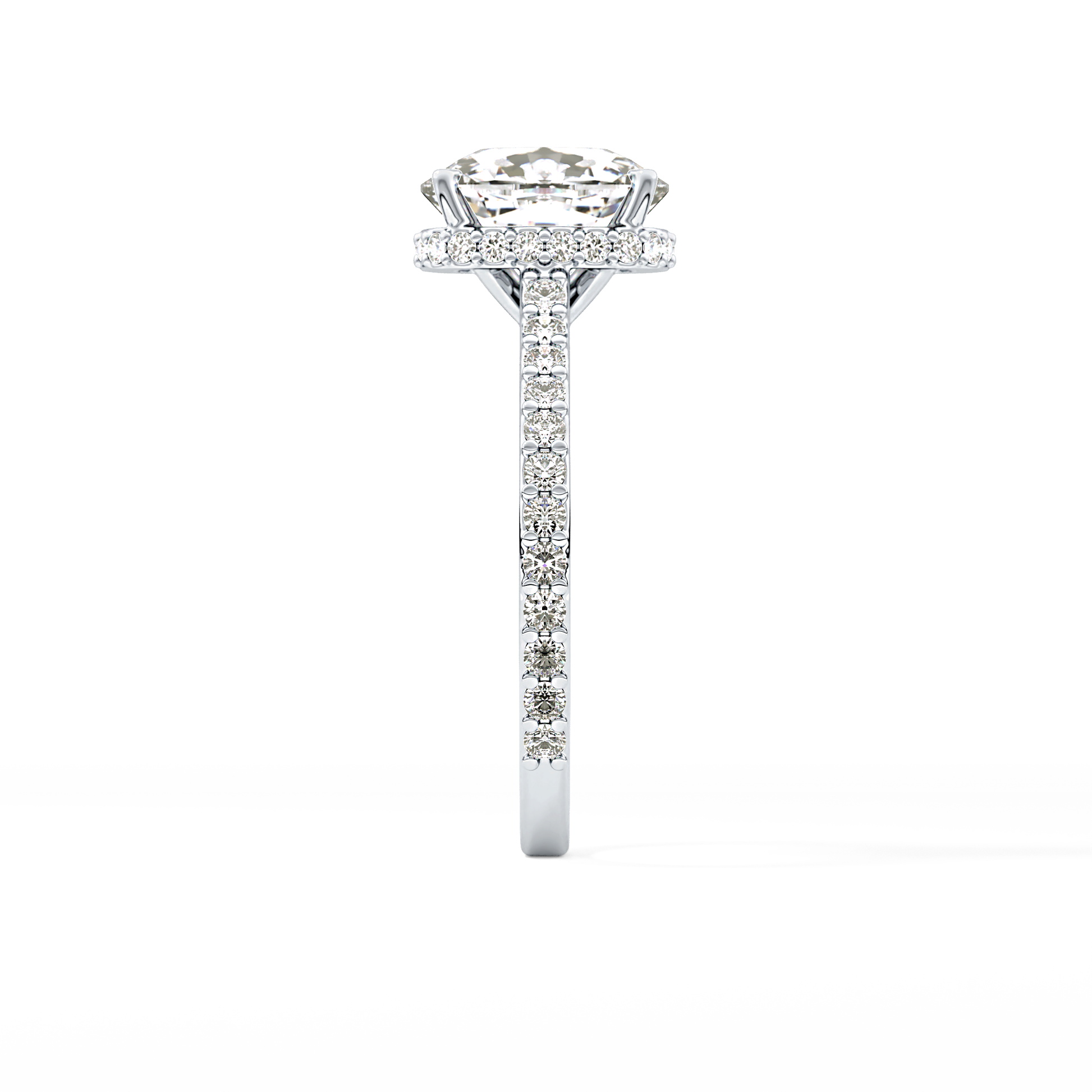 Cushion Hidden Halo & Pave Lab Grown Diamond Engagement Ring