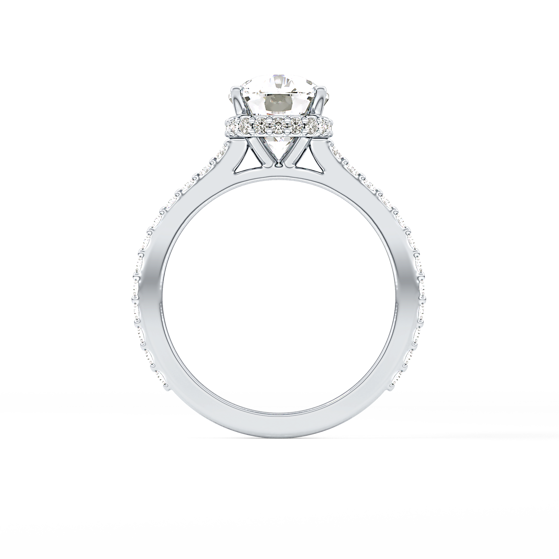 Cushion Hidden Halo & Pave Lab Grown Diamond Engagement Ring