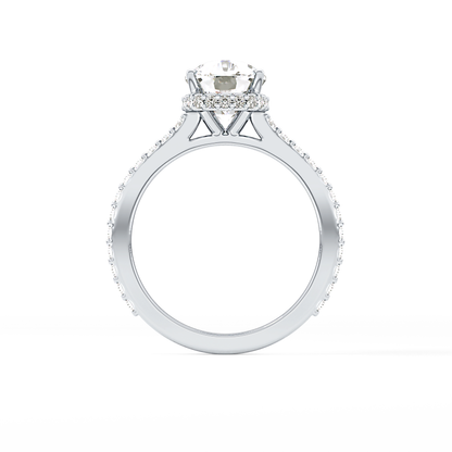 Cushion Hidden Halo & Pave Lab Grown Diamond Engagement Ring