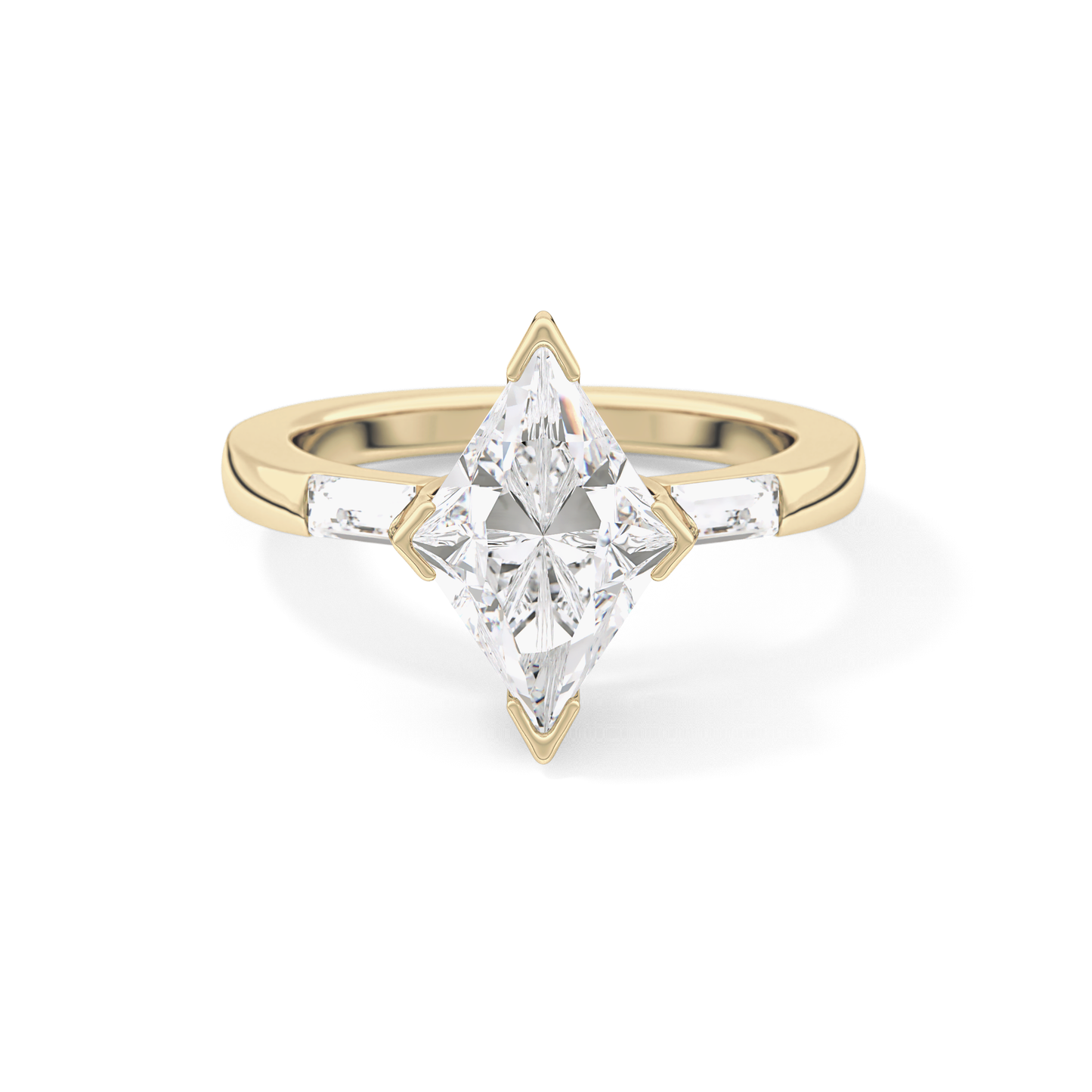 Emerald Solitaire Lab Grown Diamond Engagement Ring