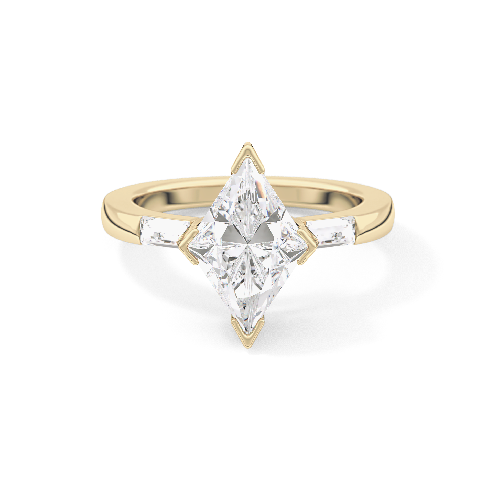 Emerald Solitaire Lab Grown Diamond Engagement Ring
