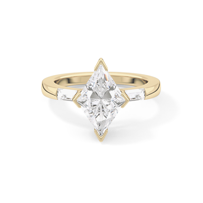 Emerald Solitaire Lab Grown Diamond Engagement Ring