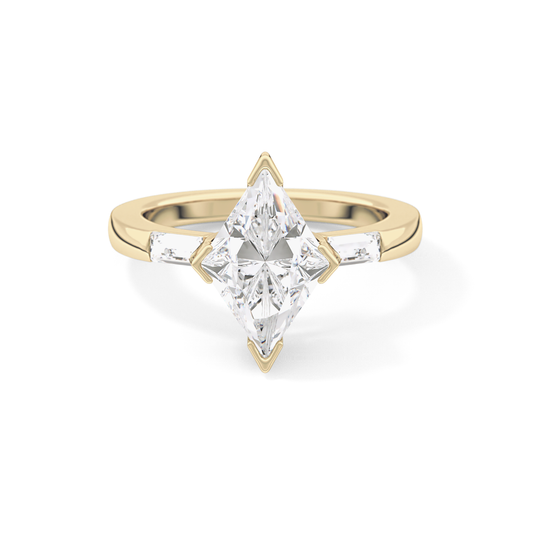 Emerald Solitaire Lab Grown Diamond Engagement Ring