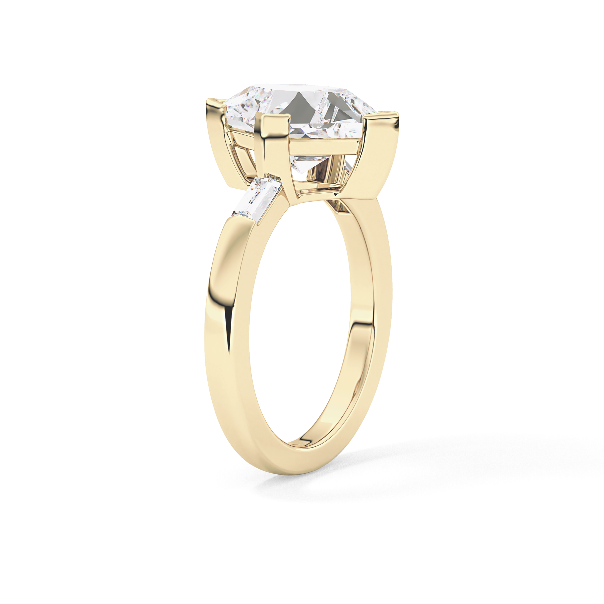 Emerald Solitaire Lab Grown Diamond Engagement Ring