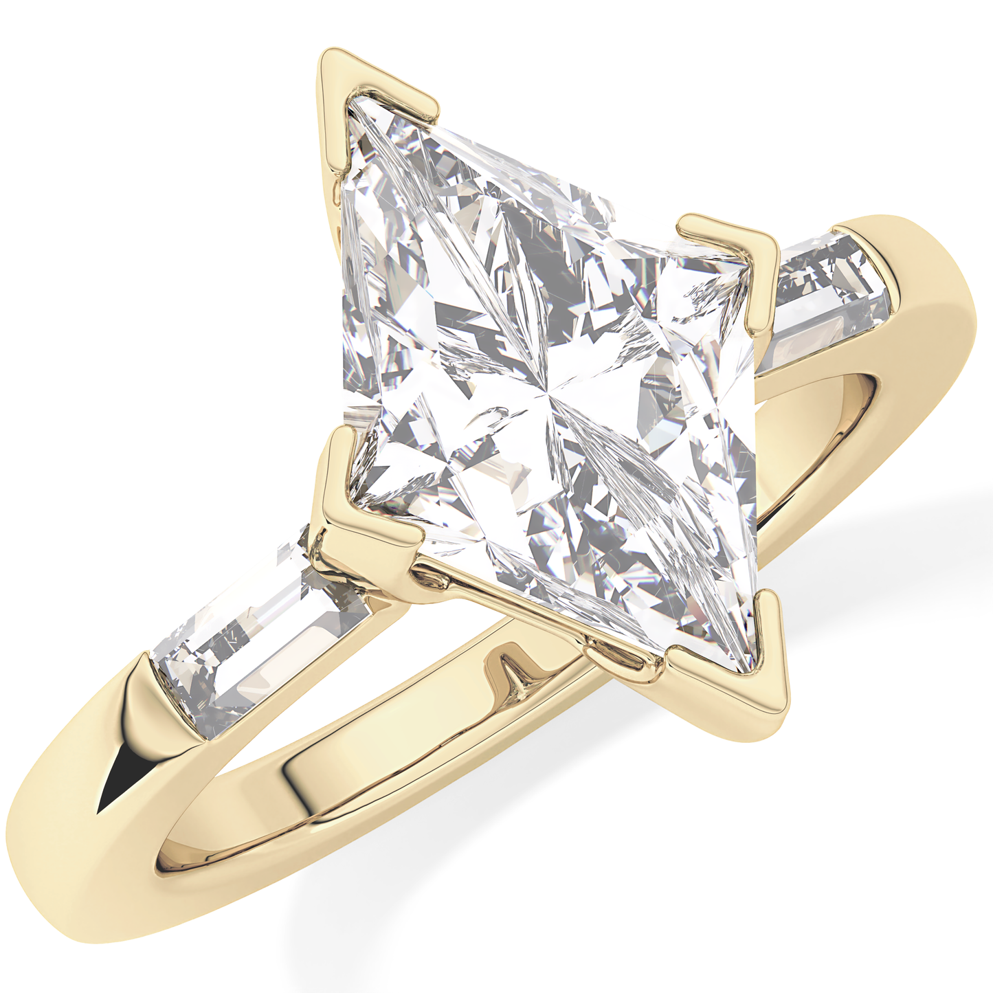 Emerald Solitaire Lab Grown Diamond Engagement Ring