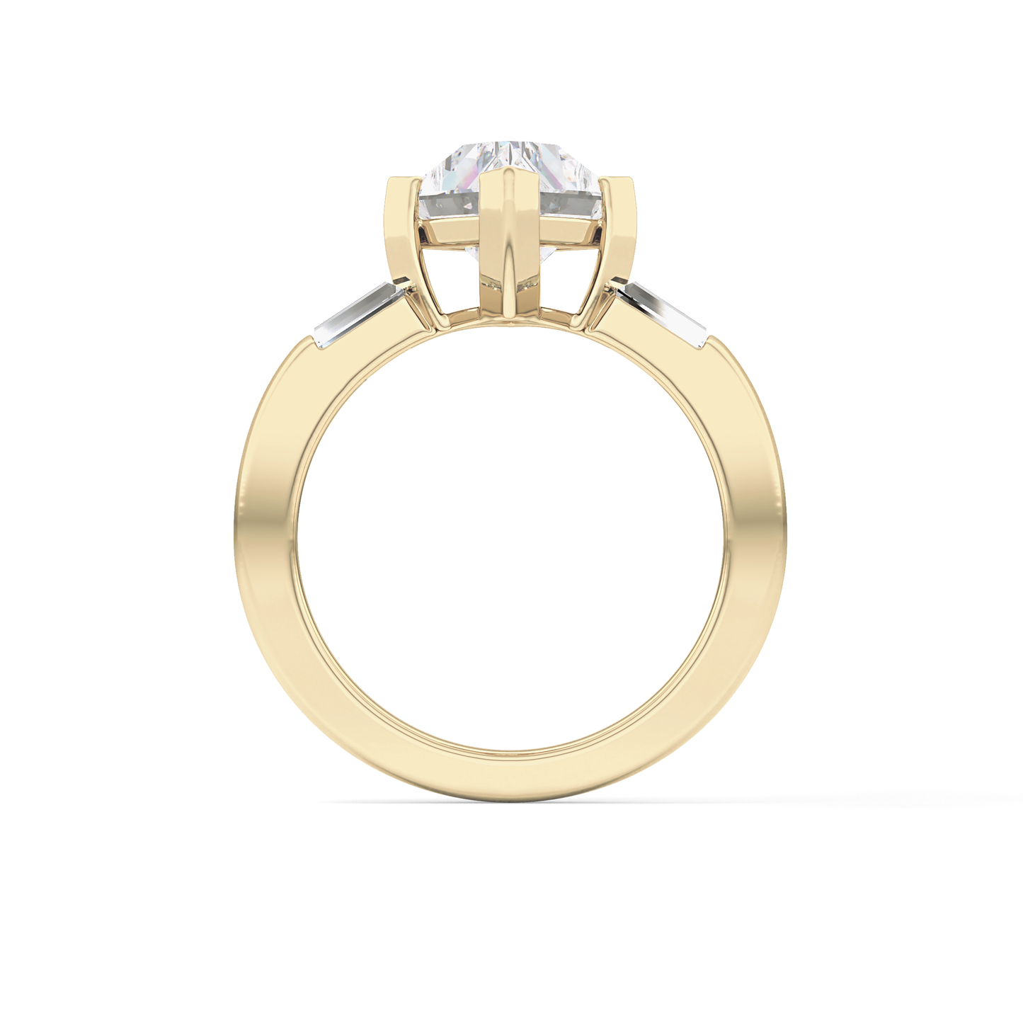 Emerald Solitaire Lab Grown Diamond Engagement Ring