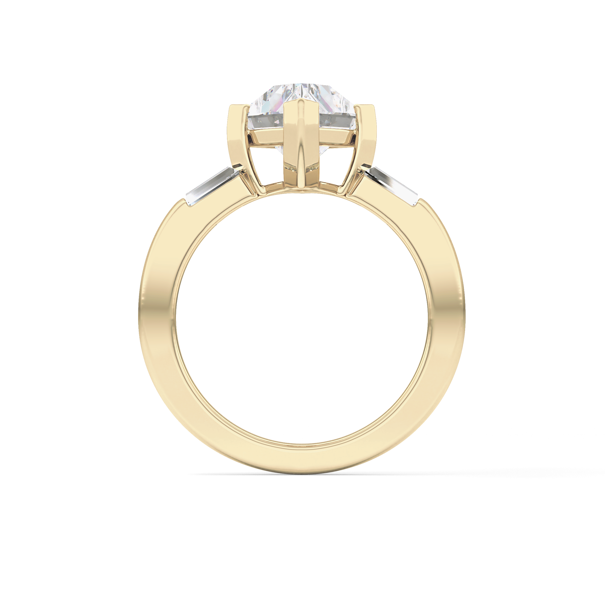 Emerald Solitaire Lab Grown Diamond Engagement Ring