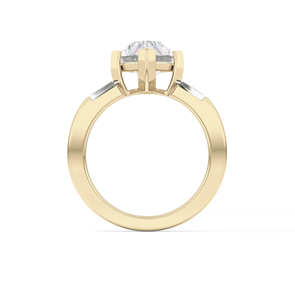 Emerald Solitaire Lab Grown Diamond Engagement Ring