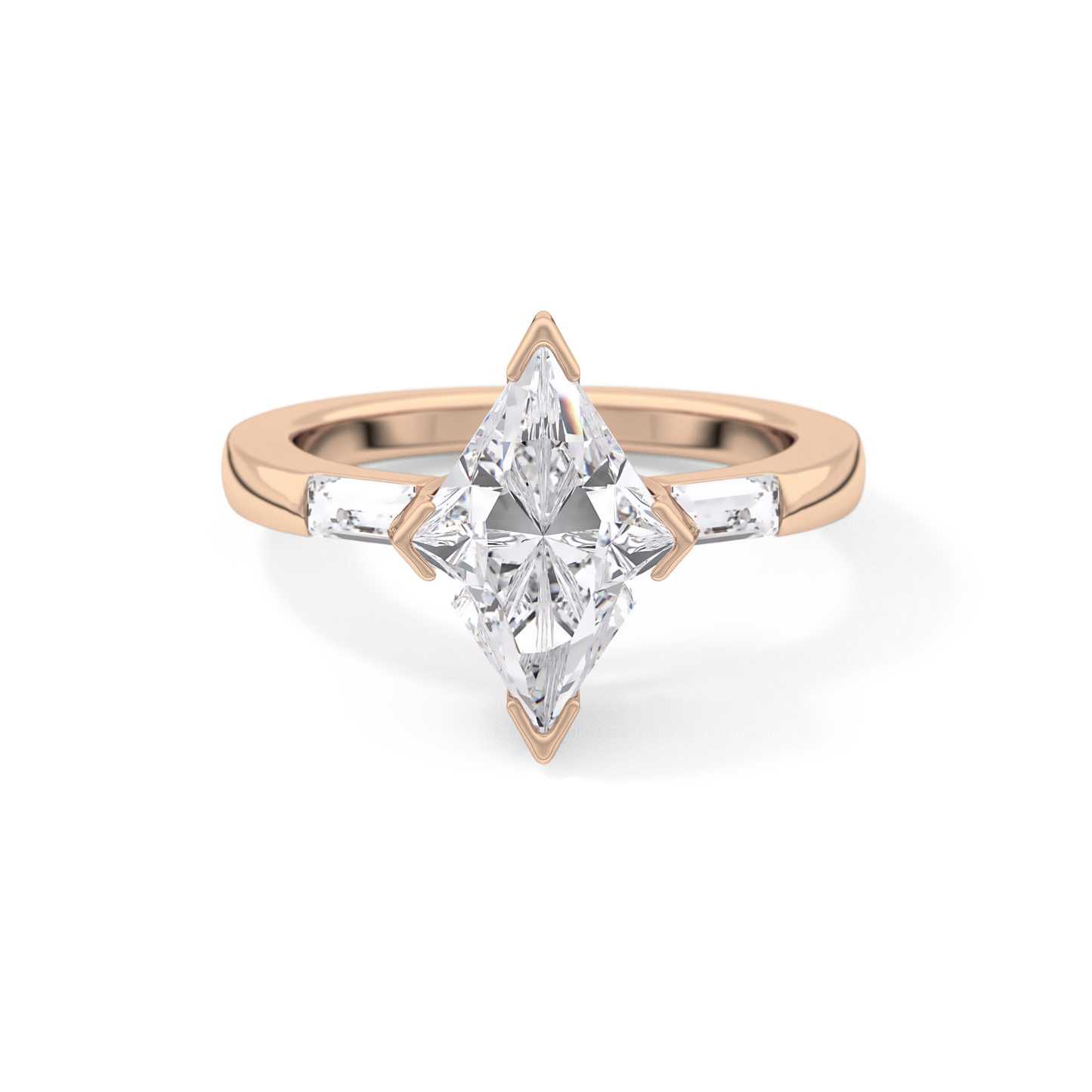 Emerald Solitaire Lab Grown Diamond Engagement Ring