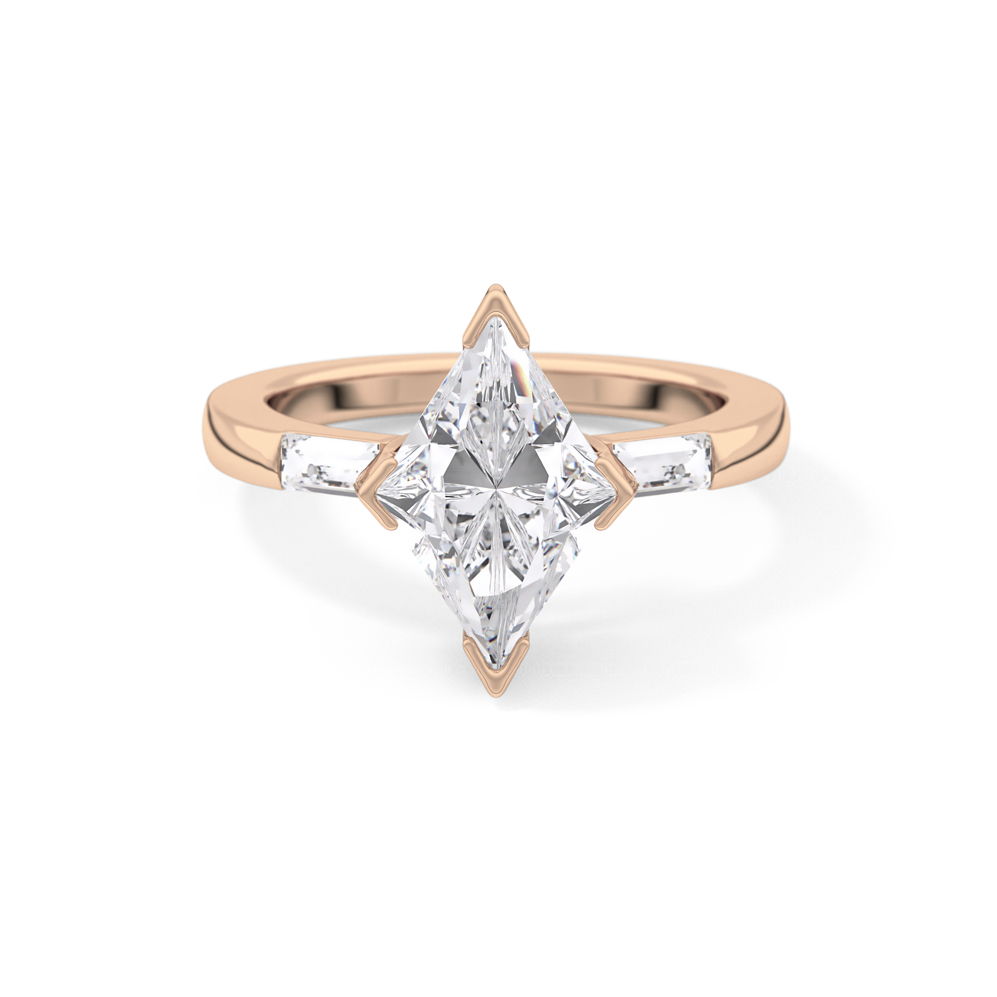 Emerald Solitaire Lab Grown Diamond Engagement Ring