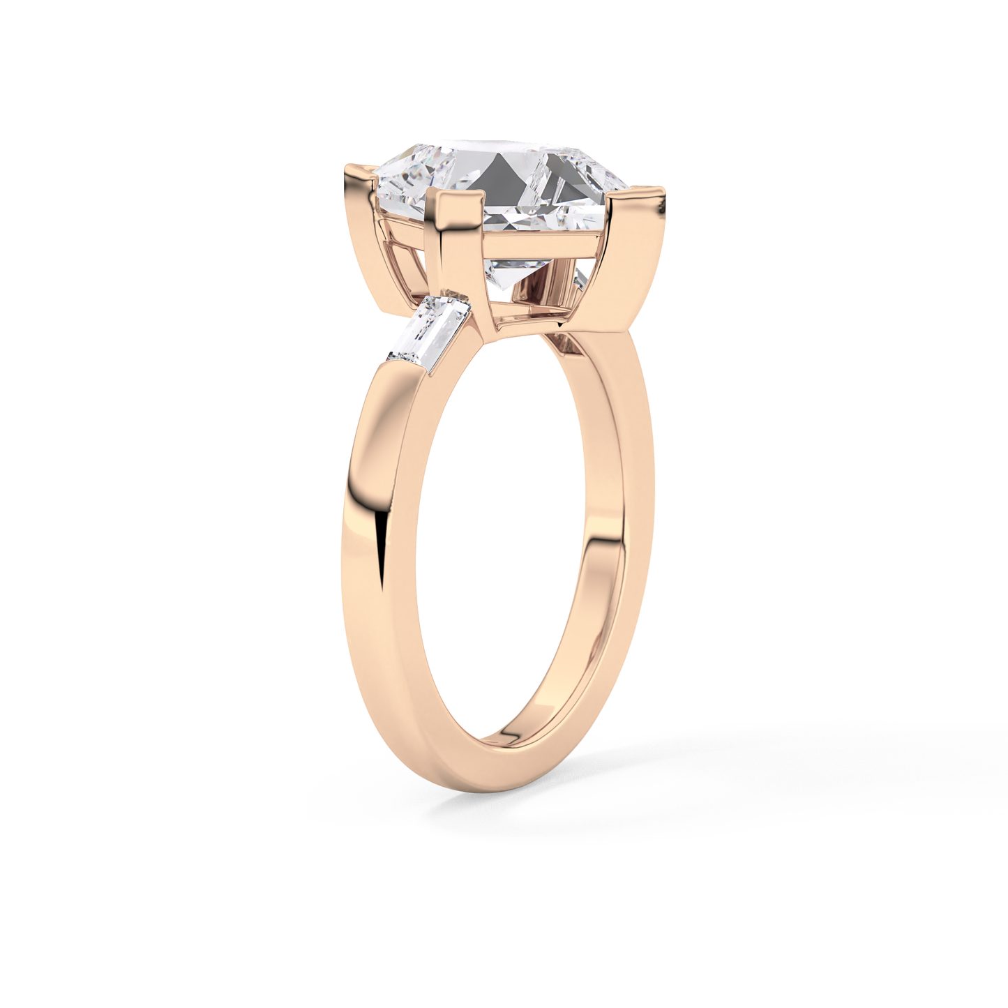Emerald Solitaire Lab Grown Diamond Engagement Ring