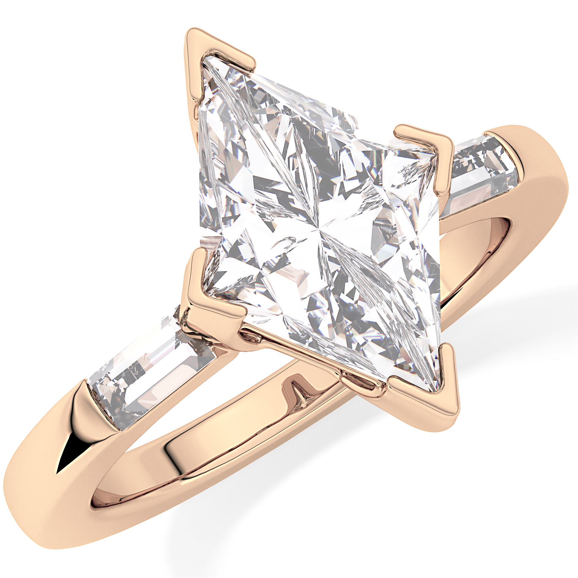 Emerald Solitaire Lab Grown Diamond Engagement Ring