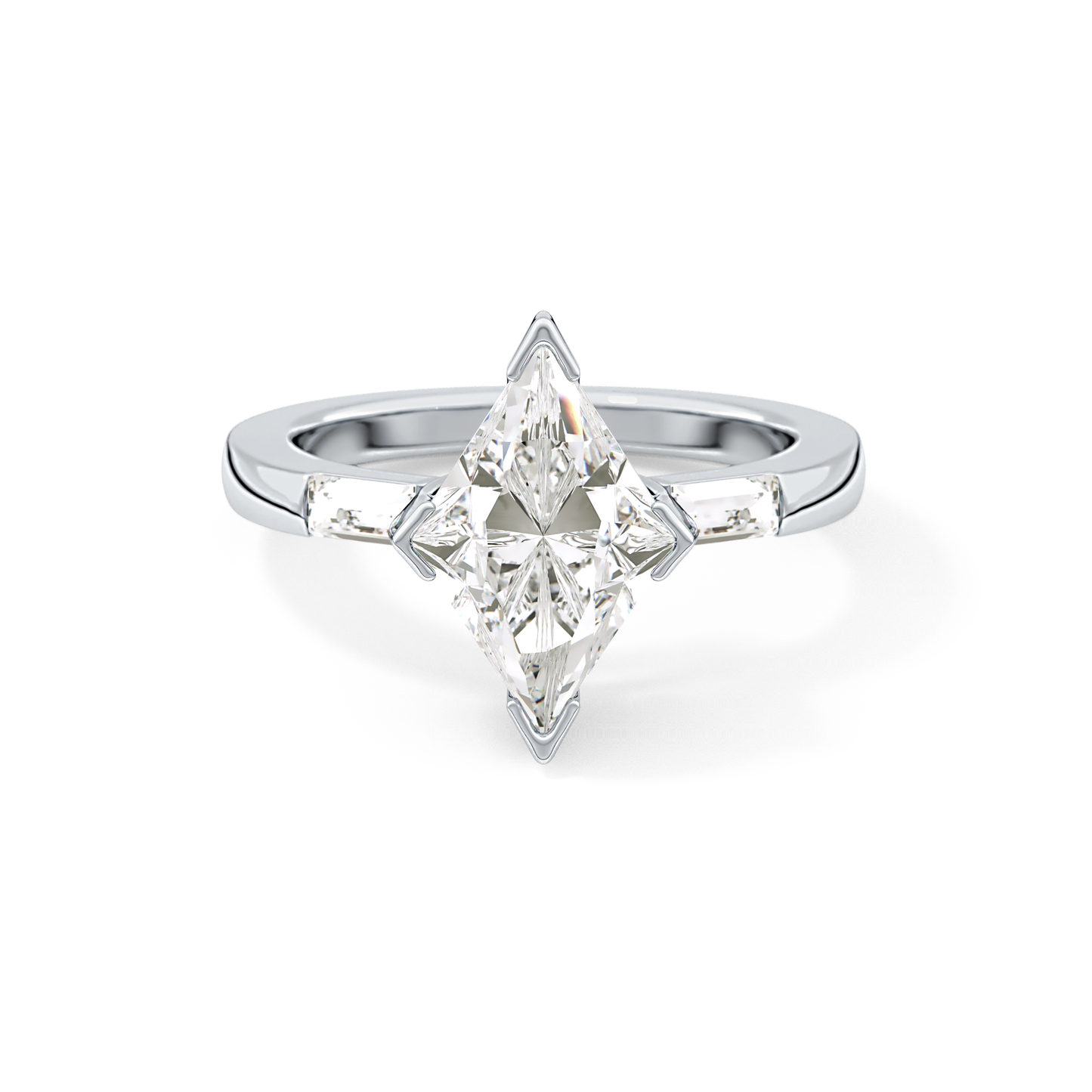 Emerald Solitaire Lab Grown Diamond Engagement Ring