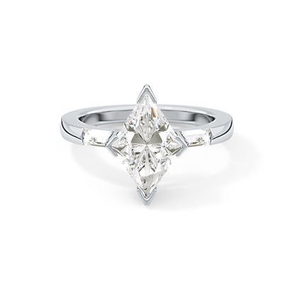 Emerald Solitaire Lab Grown Diamond Engagement Ring