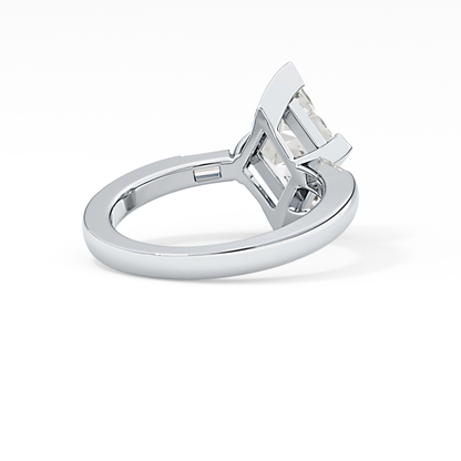 Emerald Solitaire Lab Grown Diamond Engagement Ring