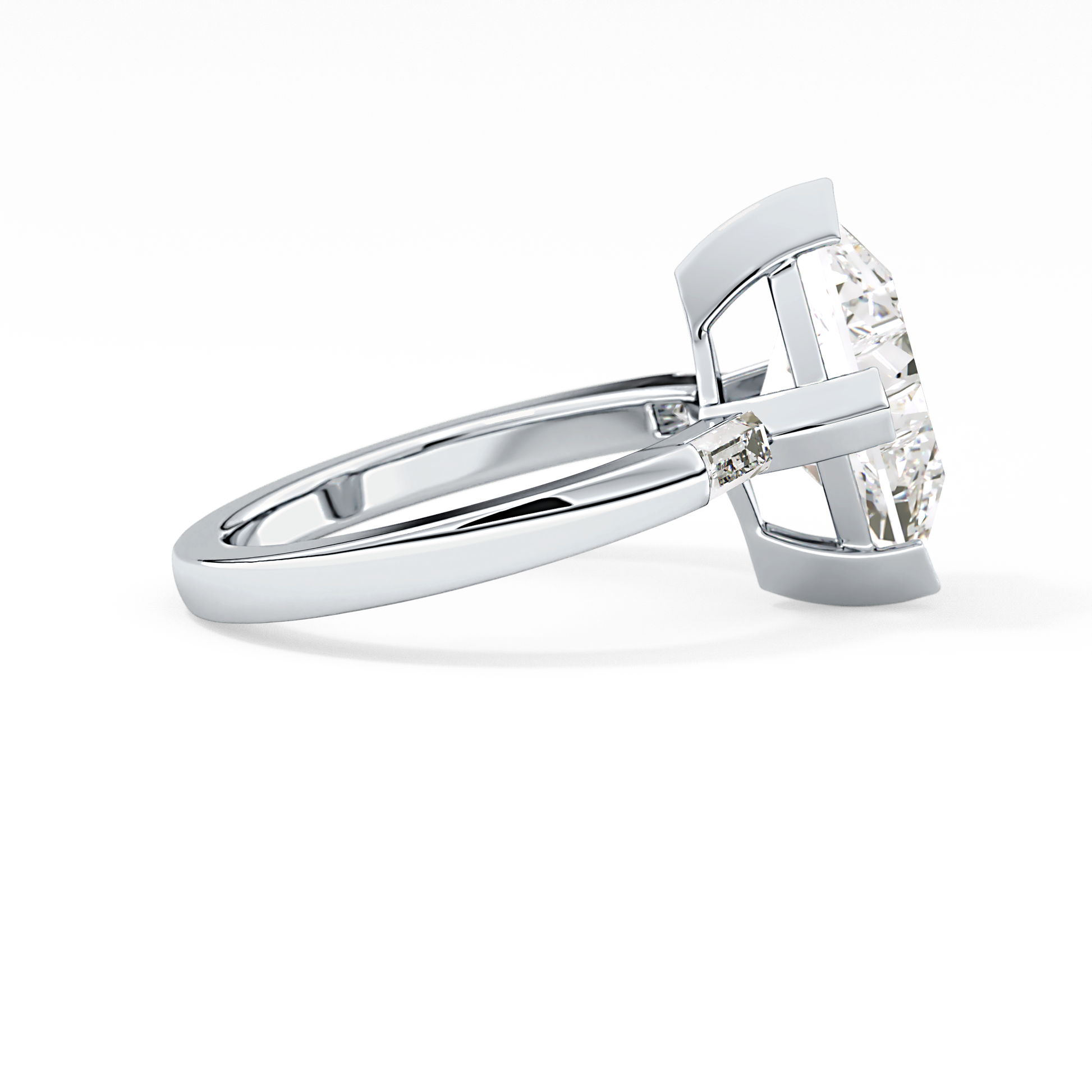 Emerald Solitaire Lab Grown Diamond Engagement Ring