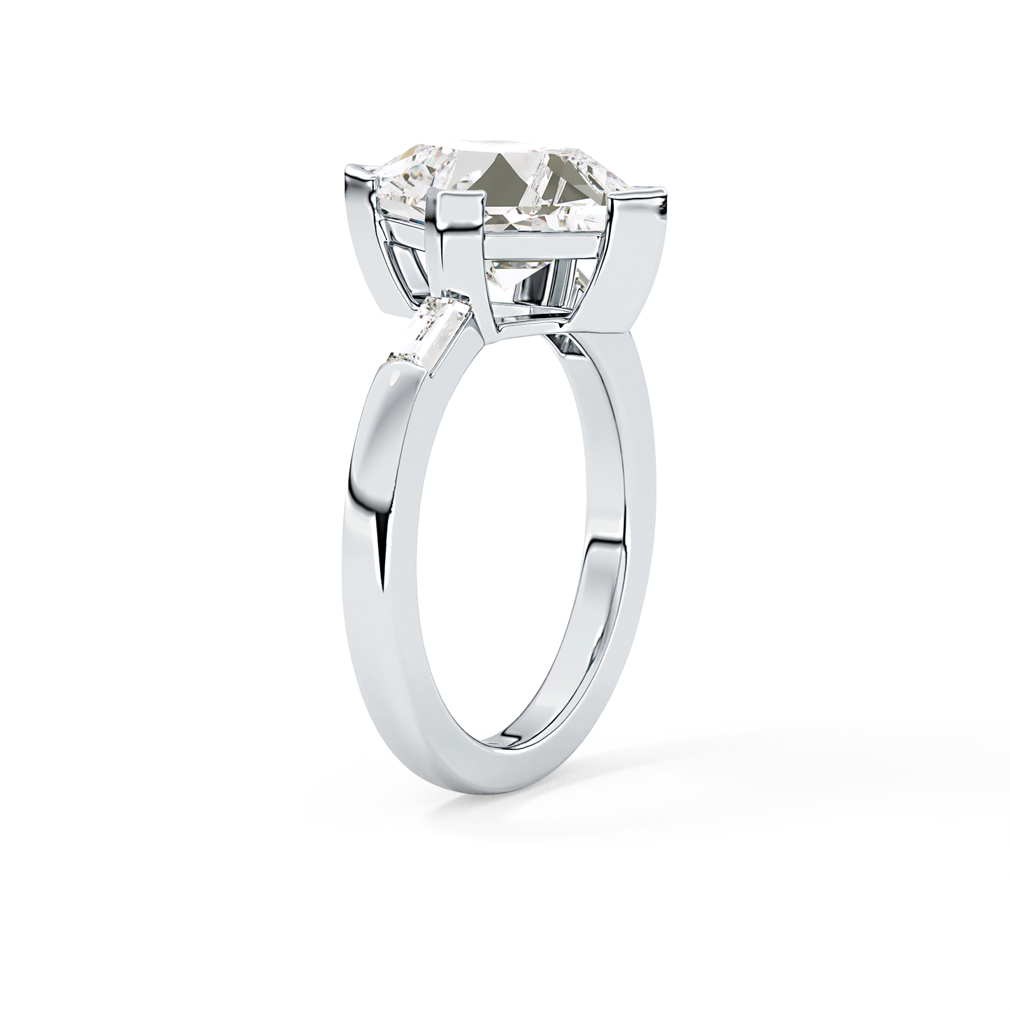 Emerald Solitaire Lab Grown Diamond Engagement Ring