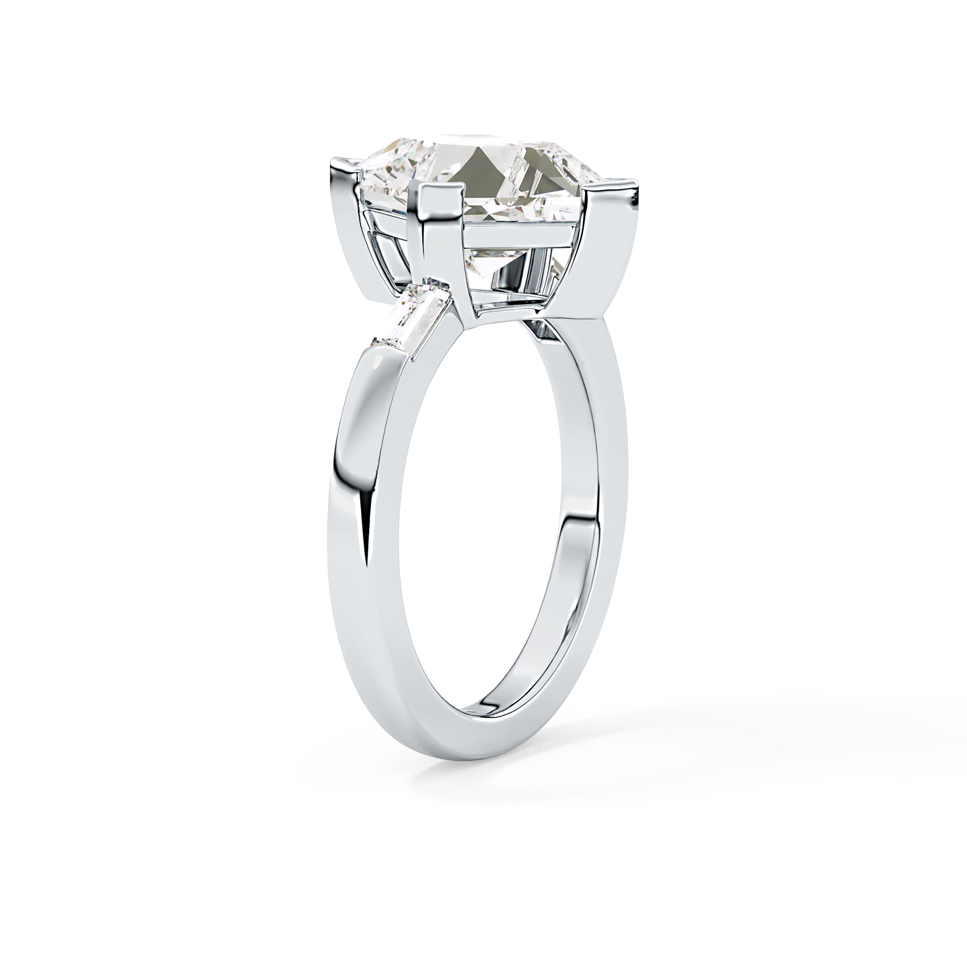 Emerald Solitaire Lab Grown Diamond Engagement Ring