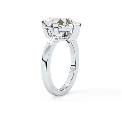 Emerald Solitaire Lab Grown Diamond Engagement Ring