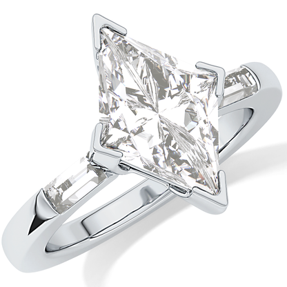 Emerald Solitaire Lab Grown Diamond Engagement Ring