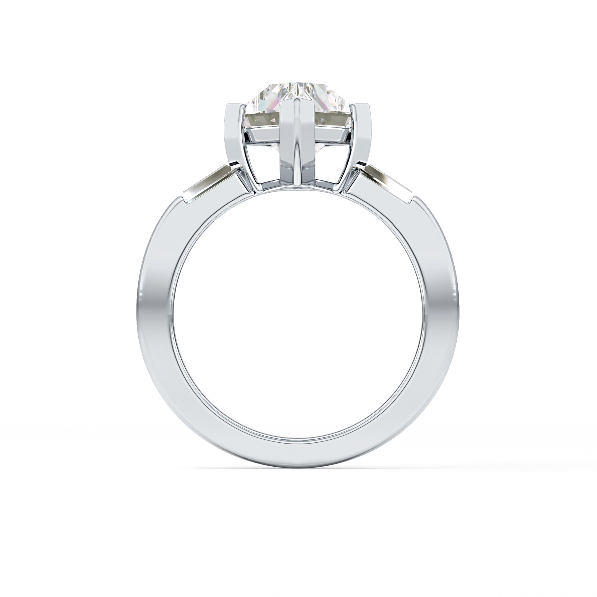 Emerald Solitaire Lab Grown Diamond Engagement Ring