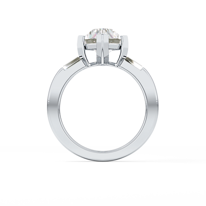 Emerald Solitaire Lab Grown Diamond Engagement Ring