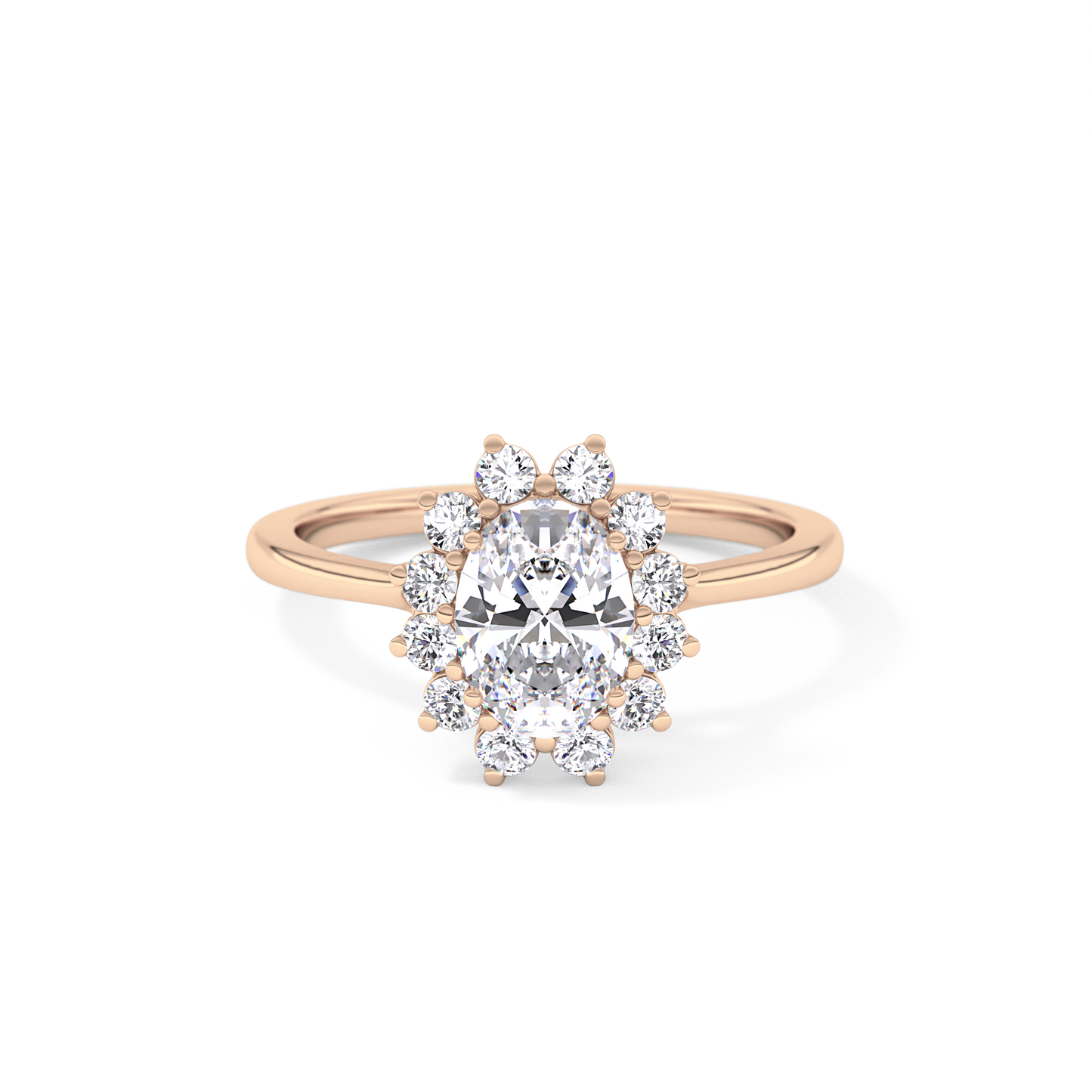 Oval Halo Lab Grown Diamond Engagement Ring