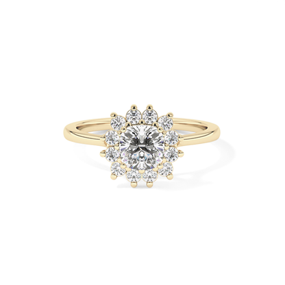 Cushion Halo Lab Grown Diamond Engagement Ring
