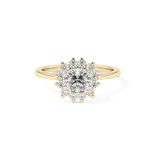 Cushion Halo Lab Grown Diamond Engagement Ring