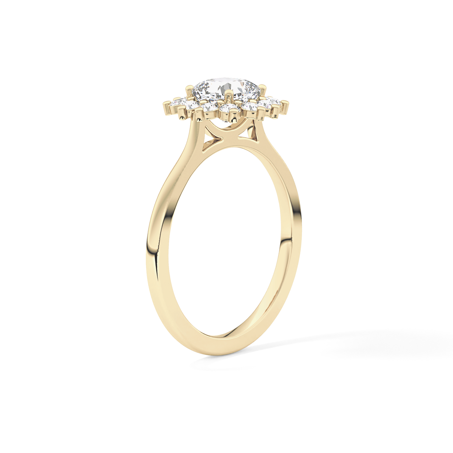 Cushion Halo Lab Grown Diamond Engagement Ring