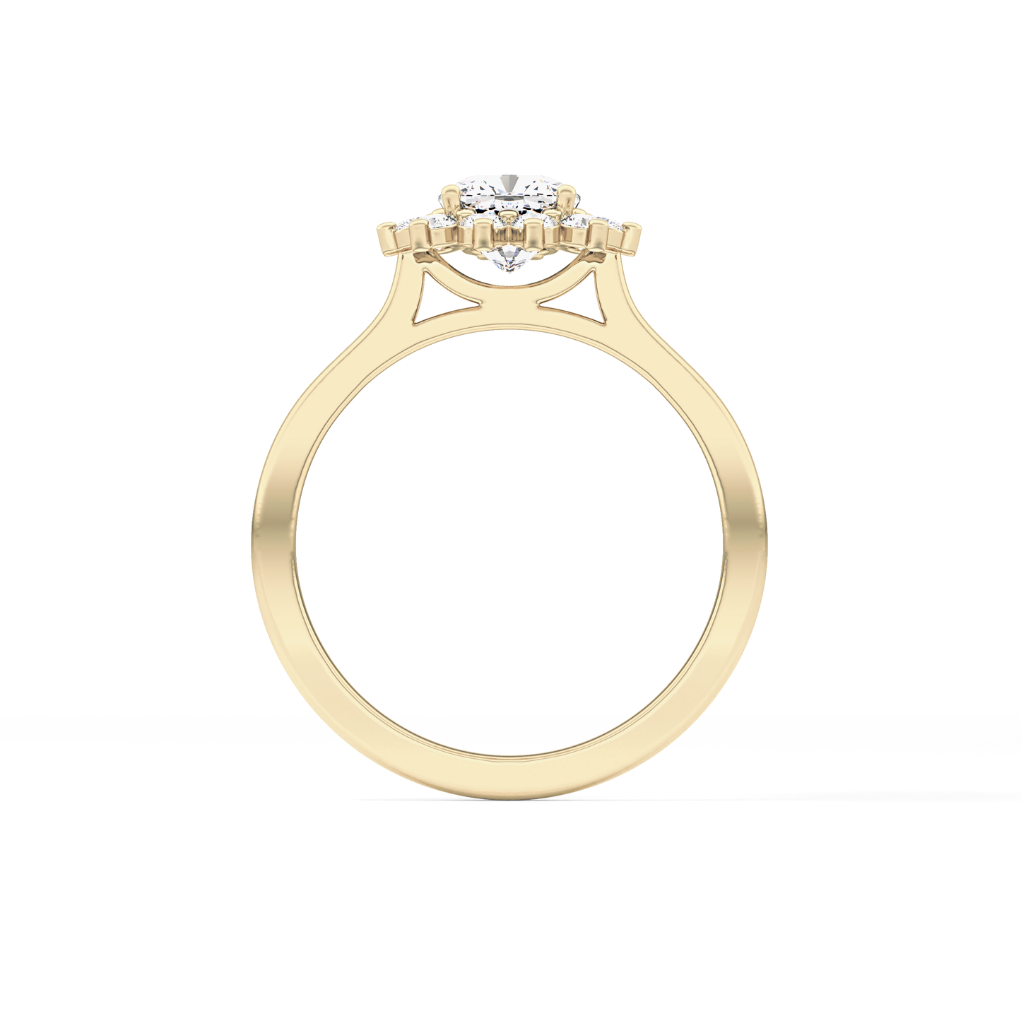 Cushion Halo Lab Grown Diamond Engagement Ring