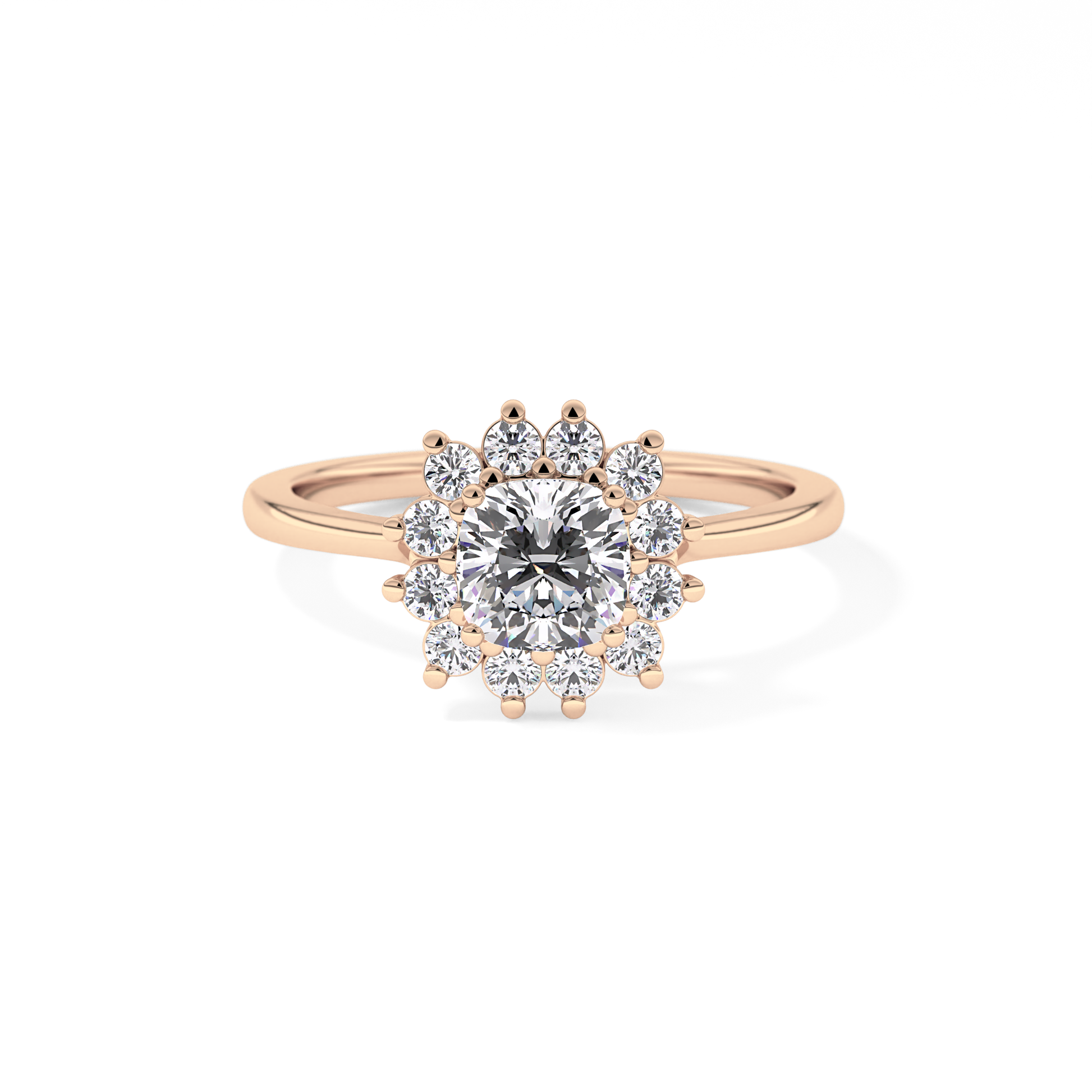 Cushion Halo Lab Grown Diamond Engagement Ring